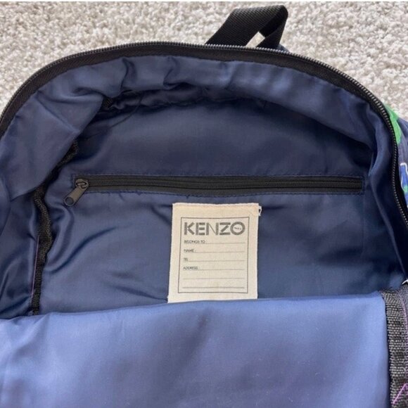 KENZO Navy Multi Colour Cotton Printed Satchel - Rare Edition - Picture 7 of 12